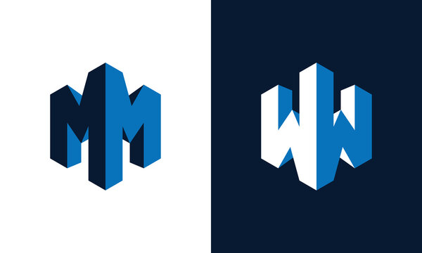 MM or WW monogram logo design