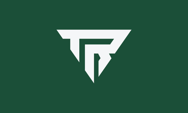 TR triangle monogram logo design 