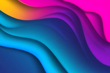 Poster - Vibrant Abstract Colorful Flowing Curves with Smooth Gradient Transitions Perfect for a Modern Digital Background Theme