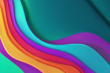 Poster - Vibrant Abstract Colorful Waves Forming a Clean and Dynamic Background Theme with Smooth Gradients and Flowing Lines