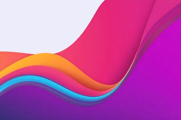 Poster - Vibrant Abstract Waves of Color Flowing Gracefully Across a Clean White Background Creating a Visually Appealing and Modern Digital Art Theme