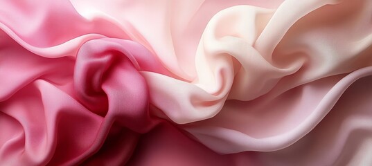 Poster - Elegant Abstract Gradient Texture with Blush to Pale Raspberry in a Seamless Wave Design Background.