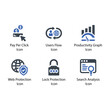 © Shaharea - Pay Per Click, Users Flow, Productivity Graph, Web Protection, Lock Protection, Search Analysis, icon