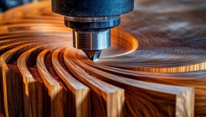 Poster - Exquisite Wood Shaping Craftsmanship A Stunning Showcase of Geometric Designs with CNC Technology