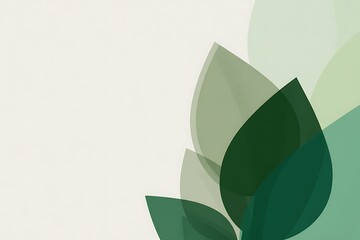 Poster - Abstract Clean Nature Leaf Background Design with Organic Shapes and Gentle Color Gradients in Shades of Green and Cream