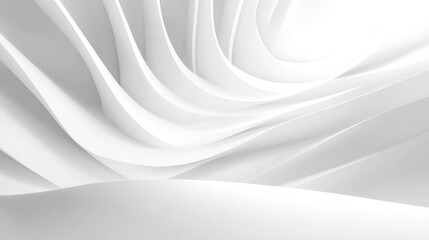 Aufkleber - Abstract minimalist architecture featuring white curved surfaces and smooth light rendering for a modern elegant presentation