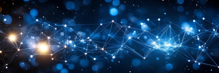Poster - Futuristic Connections Data Science Lines and Plexus Structure Background for Tech Projects