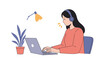 © Ali Ula - Minimalist home office worker using laptop