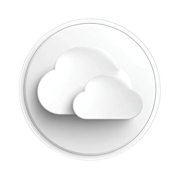 White Clouds Icon on Circle