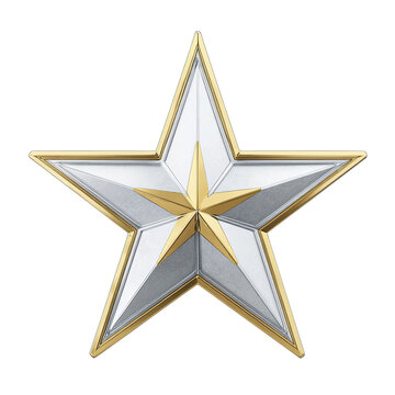 Metallic Shining Star on Black Background