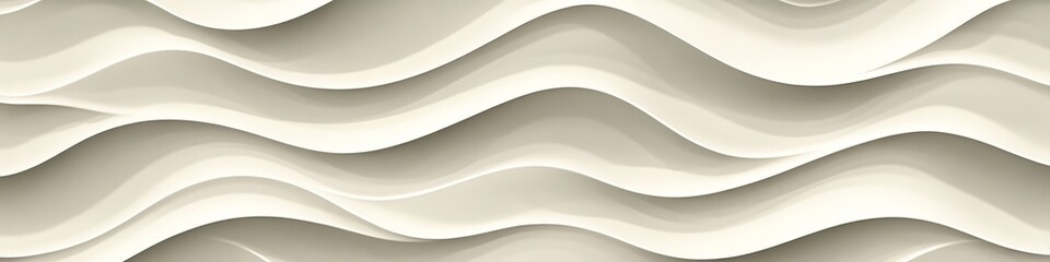 Poster - Minimalist Creamy White Three-Dimensional Light Wave Texture Pattern for Elegant Background Design