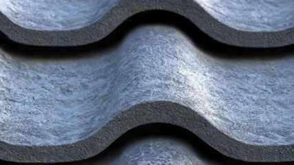 Poster - A close-up view of a metal roof with a wavy design, suitable for use in interior or exterior design projects