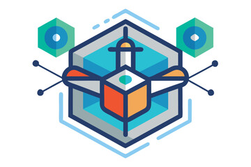 Poster - Abstract geometric illustration of a modern artistic concept with colorful elements and shapes suitable for design projects.