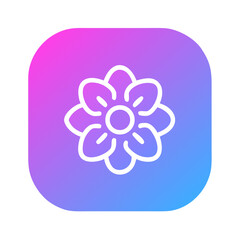 Poster - Stylized flower icon in rounded gradient square