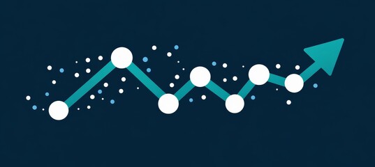 Poster - Contemporary Data Visualization with Ascending Graph Trend and Sleek Lines Representing Growth