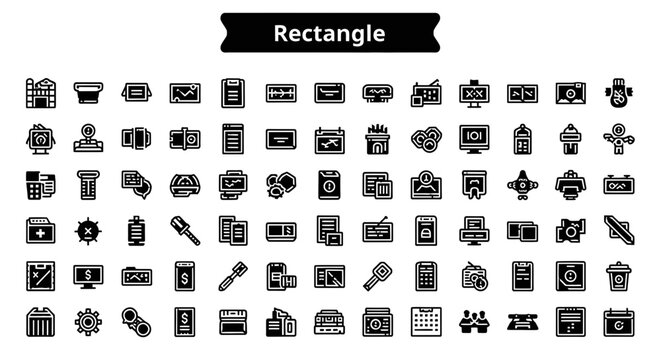 Rectangle Icon: Basic Geometric Shape & Form Solid Black Symbol