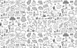 © Ade - set of Baking and cake  tool doodle element hand drawn seamless pattern