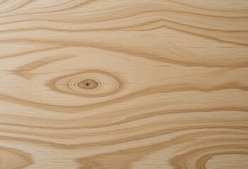 Poster - Detailed Close-Up of Light Brown Wood Grain Texture with Natural Knot