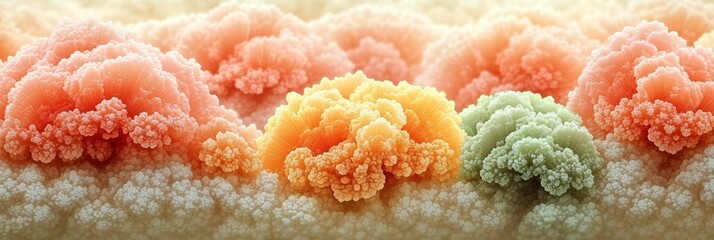 Poster - Delicate Coral Pink and Seafoam Green Abstract Art Featuring Dreamy Bokeh and Smooth Gradients