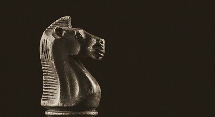 Poster - Chess Knight A Study in Shadow and Form