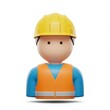 © graphic designer99 - 3d construction worker avatar isolated on white background