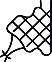 Vector art of a closeup line drawing of a woven net or mesh pattern with a simple grid structure