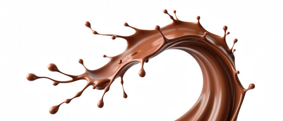 Poster - Rich chocolate splash creates dynamic and appetizing visual, perfect for dessert themes and culinary designs
