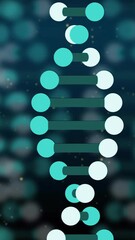 Aufkleber - Animation of dna strands moving on black background
