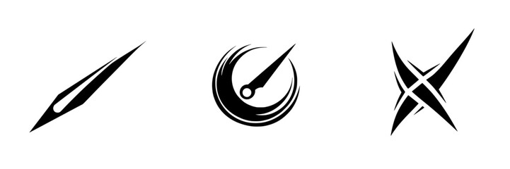 Poster - Unique black icon designs with varied shapes and themes for creative projects and branding needs