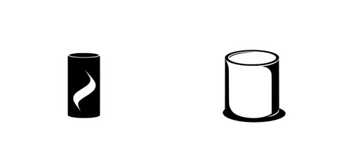 Poster - Simple black icons representing a cylindrical shape with a swirl and a plain cylinder