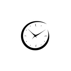 Poster - Elegant black clock icon representing time management and punctuality in minimalistic design