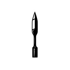 Poster - Stylized black icon of a fountain pen nib on a white background symbolizing writing and creativity in artistic design