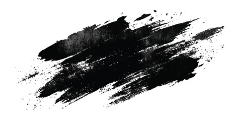 ink brushstroke on white background with visible splashes for watercolor style effect. grunge isolat