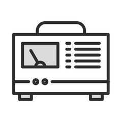 Poster - Voltage Meter Power Supply Icon Graphic for Electronic Measurement and Audio Equipment