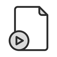 Poster - Document Play Icon Graphic for Media Video and Multimedia File Playback Symbol