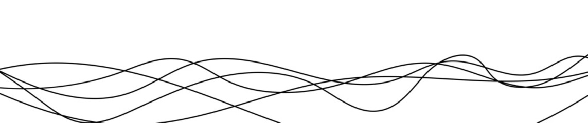 Poster - Thin curved wavy lines