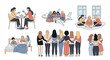 © Delbert - Diverse female friendships and support networks in various everyday social settings
