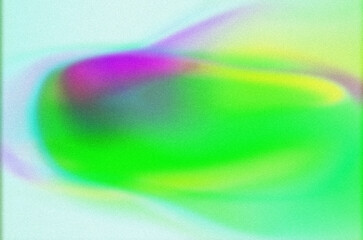 Aufkleber - Abstract illustration in modern digital style with soft, blurred gradients. Features green, yellow, and purple hues, forming organic, flowing shapes with a dreamy, ethereal visual effect.