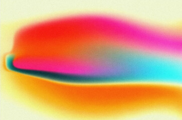 Poster - Aura gradient style illustration with soft, organic shapes blending cyan, magenta, orange, red, and yellow on a pale beige background. The look is dreamy and vibrant, with smooth color transitions.
