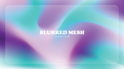 Fototapete - gradient blurred mesh purple, green and white colorful background