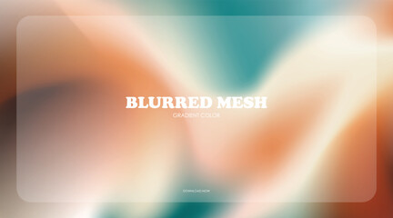 Fototapete - gradient blurred mesh green and brown colorful background