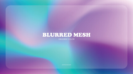 Fototapete - gradient blurred mesh purple, green and white colorful background
