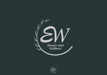Poster - EW Monogram with Leaf Emblem for Beauty and Wellness Brand