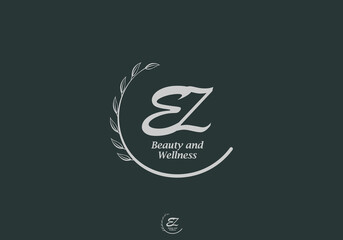 Poster - EZ Monogram with Leaf Emblem for Beauty and Wellness Brand