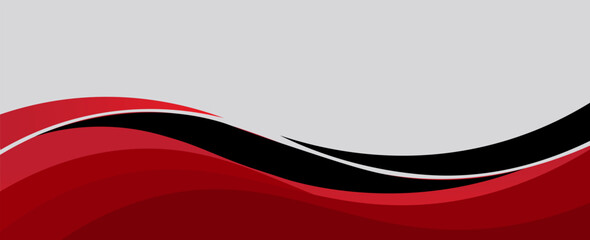 Poster - Vector red line background curve element with white space for text and message design, overlapping layers, vector