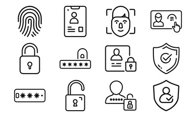 Poster - Security authentication and verification methods icons representing user identification and safety
