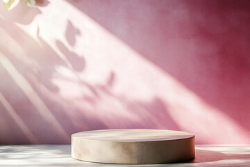 Poster - Luxury wooden product podium for beauty and fashion product generative AI