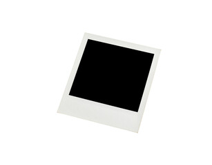 Leinwandbilder - Isolated White Polaroid Frame with Black Center on Black Background 1.