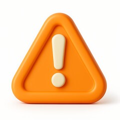 Poster - Orange warning triangle with exclamation mark symbol isolated on white background