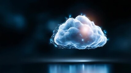 Fototapete - a cloud with a bright orange spot in the middle. the cloud is floating in the sky and he is a part o
